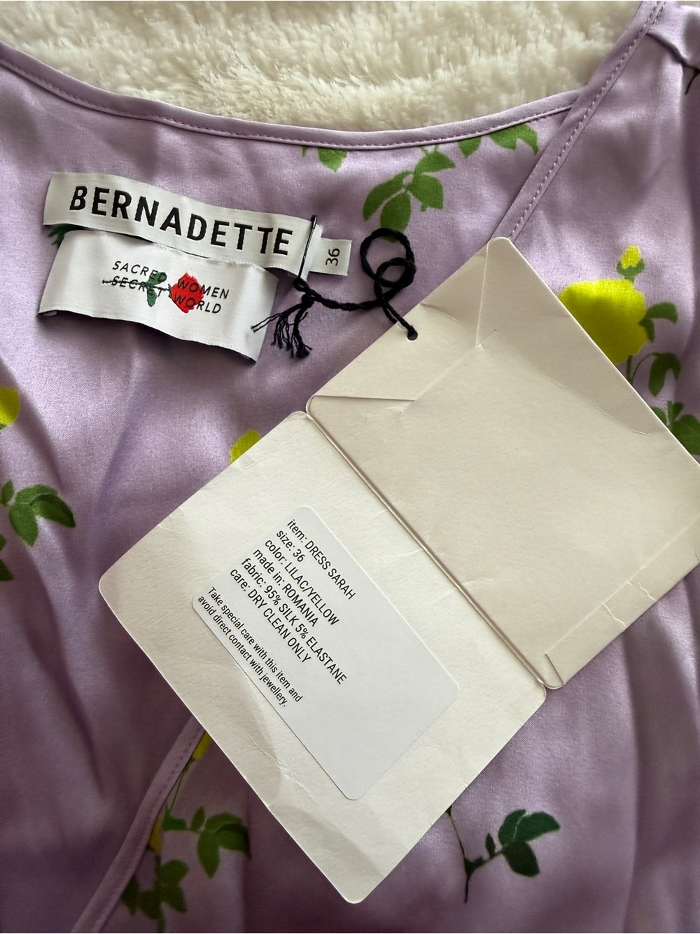 Bernadette Sarah Silk Satin Floral Maxi Dress NWT Lilac US 4 FR36 - Picture 11 of 13